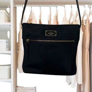 Kate Spade New York Dawn Nylon Flat Crossbody Bag Purse in Black